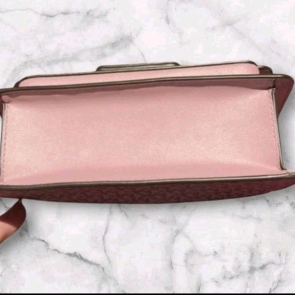 Michael Kors Heather Signature Logo Crossbody Bag Mauve/Blush/Silver, Y2k NWOT - Picture 12 of 13